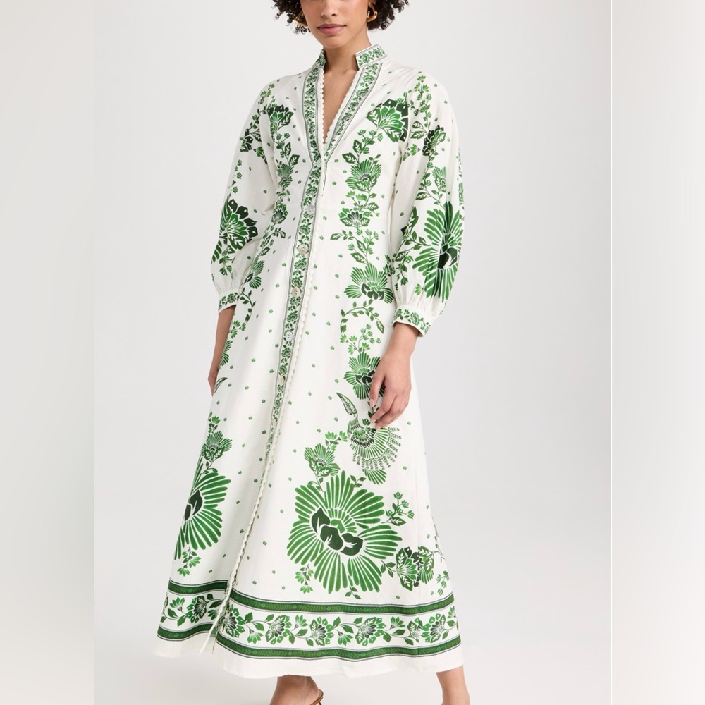 Farm Rio Forest Soul Off-White Green Maxi